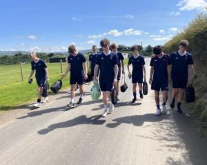 Otago players head to a training session before a game at the Super Cup tournament in Northern...
