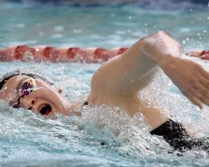 Erika Fairweather in action at the Otago short course championships at Moana Pool at the weekend....