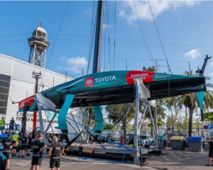 Team New Zealand boat Taihoro in Barcelona. Photo: TEAM NEW ZEALAND