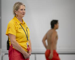 Barb Henderson on duty as a lifeguard. Photo: Newsline