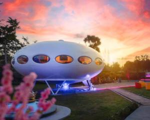 Two Futuro houses were showcased at the entrance to QE II Park during the 10th British...