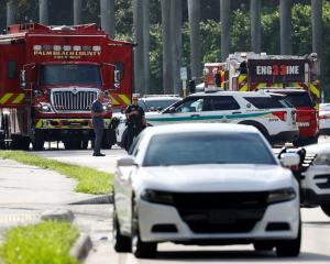 Emergency services at the scene in West Palm Beach, Florida. Photo: Reuters