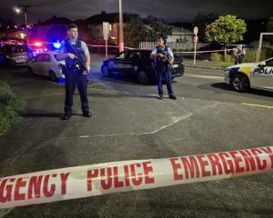 The scene after a shooting in Grey Lynn Thursday night. Photo: RNZ/Jessica Hopkins