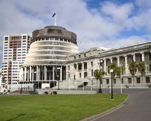 Parliament Buildings, from left, Bowen House, the Beehive, and Parliament House. PHOTO: NZ HERALD