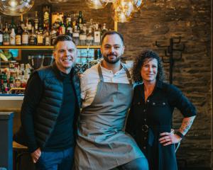 Auckland chef and Aosta co-owner Ben Bayly, Andrea Cattalini and new general manager Marika Greco...