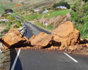 Clay boulders slipped on to The Nuggets Rd in South Otago on Sunday night and were found...