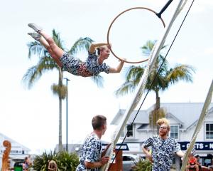 The Biggest Little Circus performs at the Wānaka Festival of Colour in 2023.&nbsp; PHOTO: SUPPLIED