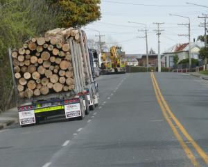 Trucks make their way up a two-lane section of State Highway1 on Rosebank Hill in south Balclutha...