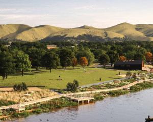 An artist's impression of the 'City to Sea' Pathway. Mostly native trees and shrubs will be...