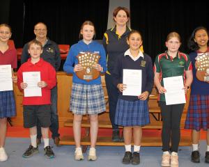 Winners of last week’s 2024 Rotary Speech Competition at South Otago High School were (front row,...