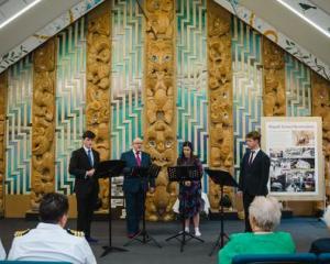 The Canterbury Association Oxfords Project vocal quartet performed at the afternoon fundraiser...