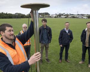 University of Otago School of Surveying senior technician Craig Tidey demonstrates one of five...