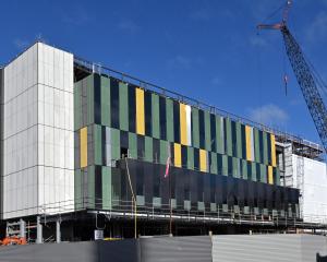 Glazing on the north face of the new Dunedin hospital in-patient building.