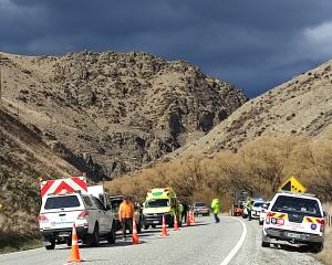 Emergency services at the scene of the crash. Photo: Regan Harris