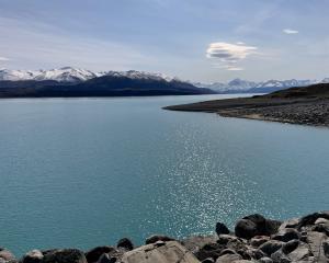 Lake Pūkaki on Thursday. It is now only 2m below its average lake level. PHOTO: SUPPLIED