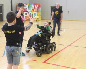 Luca Moynihan, 8, prepares to catch a ball ready to steal another goal at the I AM Games at ILT...