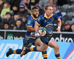 Otago first five Cam Millar sparks a break that leads to a try to team-mate Jona Nareki at...