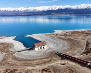 The Tekapo B power house, photographed earlier this month, is normally surrounded by the water of...