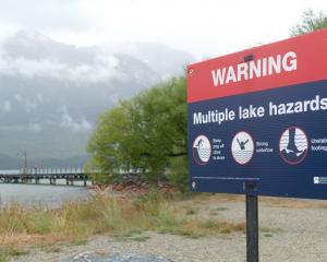 A warning sign at Glenorchy. File photo: Tracey Roxburgh