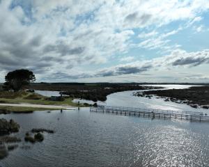 The Waituna Lagoon is flooding over roads and bridges. PHOTO: ENVIRONMENT SOUTHLAND