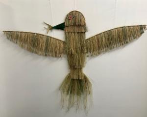 Harakeke/flax  woven into a large albatross by Artsenta artist Kyle is displayed in the ‘...