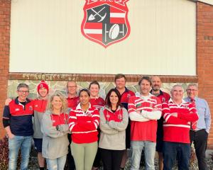 Thrilled to have won a $30,000 Bunnings Rugby Assist grant are Pioneer Rugby Club committee...