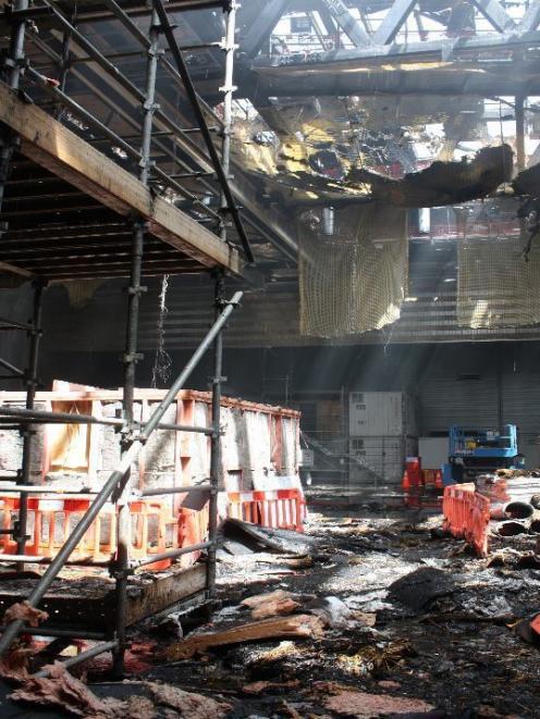 An inside view of the damaged convention centre. Photo: Fenz