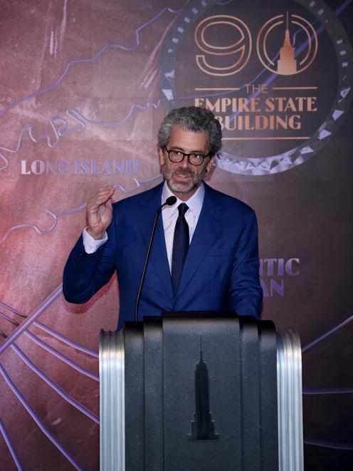 Tony Malkin speaks at the Empire State Building's 90th anniversary last year. Photo: Getty Images