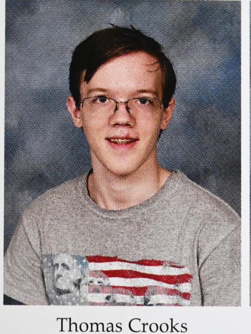 Bethel Park High School 2020 yearbook photo of Thomas Crooks. Photo: Supplied via Washington Post...