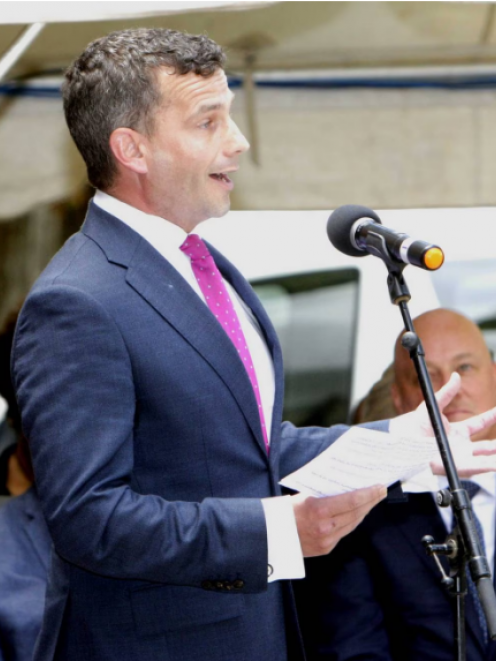 Act Party leader David Seymour speaking at Waitangi today. Photo: NZ Herald