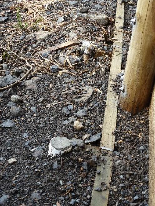 The tip of a 4m metal support rod can be seen peeking above the track's surface. PHOTOS: BRENDA HARWOOD