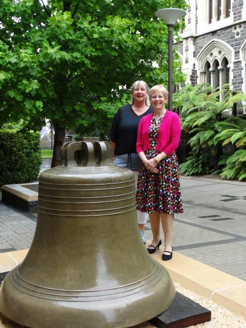 University of Otago 150th anniversary project co-ordinator Kerry Buchan (left) and convener Prof...