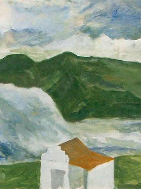 <i>Untitled (Otago Peninsula and house)</i>, by Anna Caselberg