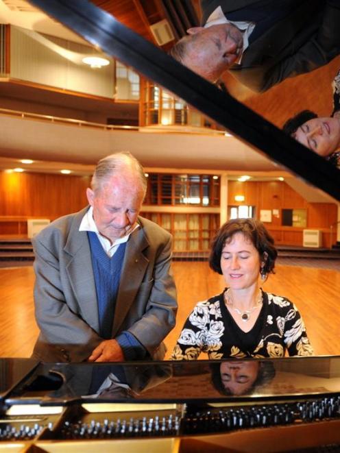 Ailsa Howard gives her father, Les McGilvary, a holiday treat, playing the Dunedin Centre...