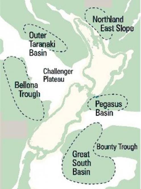 Areas subject to seismic survey for oil and gas this summer. Source: Ministry for Economic...