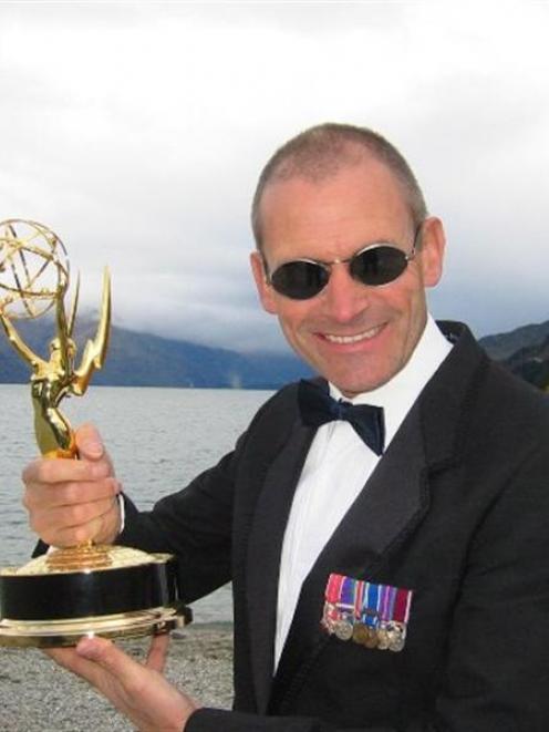 Bob Parr, pictured on the shore of Lake Wakatipu with the 2003 Emmy Award he won for The Amazing...