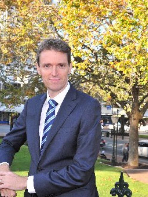 Conservative Party leader Colin Craig in the Octagon yesterday. Photo by Linda Robertson.