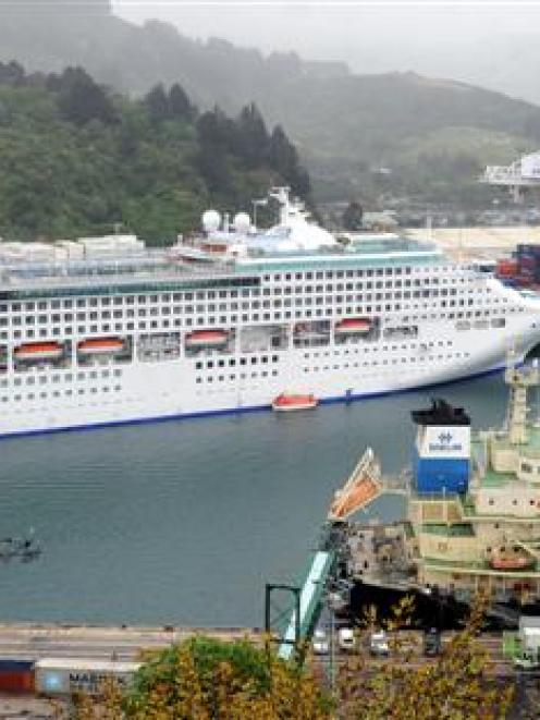 Cruise ship Sea Princess, the container vessel Bahia Negra and log-carrying ship DL Marigold ...