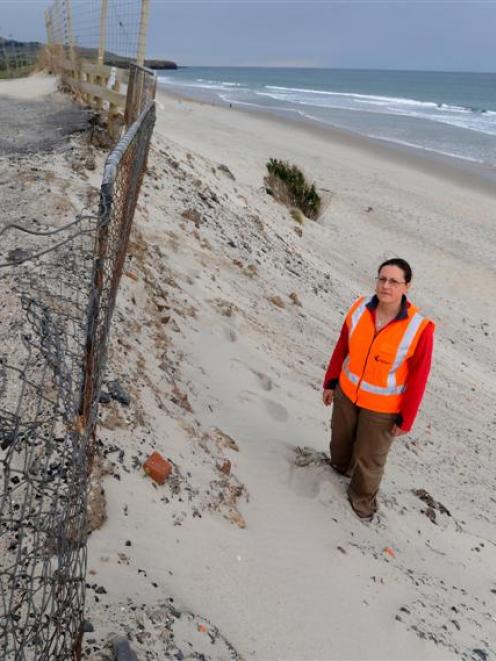 Dunedin City Council parks officer Renee Gordon on Middle beach, at the end of Moana Rua Rd, the...