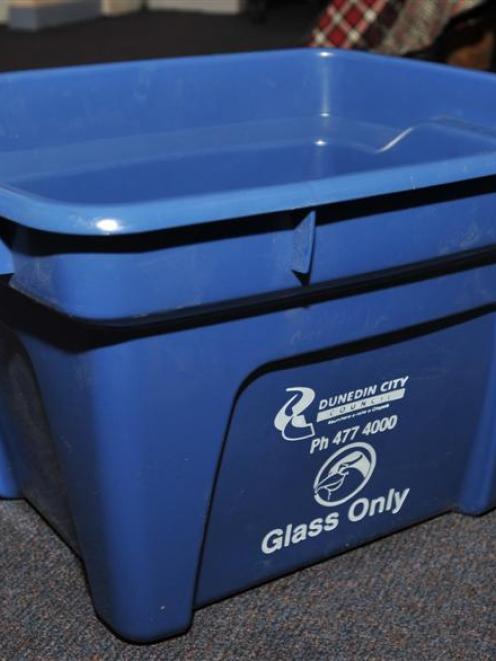 Dunedin City Council's blue recycling bins.