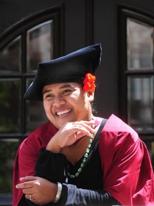 Fanaafi Aiono-Le Tagaloa prepares to graduate with a doctorate from the University of Otago....