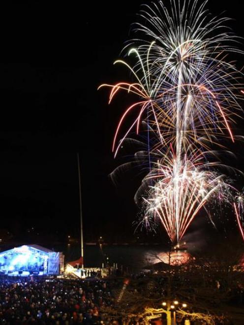 Fireworks light up the 2010 Queenstown Winter Festival last night. Photo by Barry Harcourt.