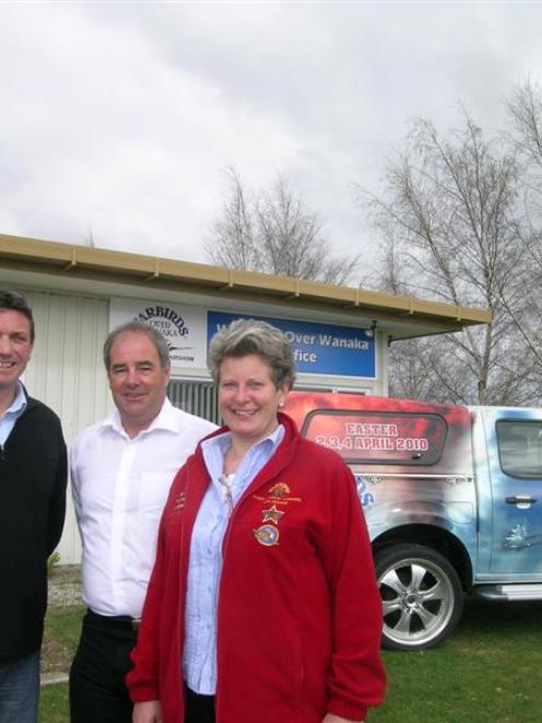 From left, Warbirds Over Wanaka chief executive Roger Clark, Dunedin City Ford new vehicle sales...