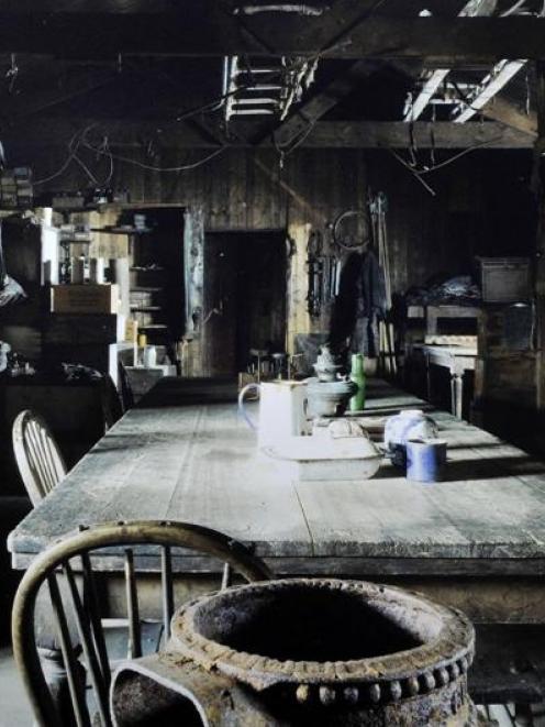 Interior of Scott's Hut at Cape Evans. photo by Jane Ussher from book <i>Still Life </i>