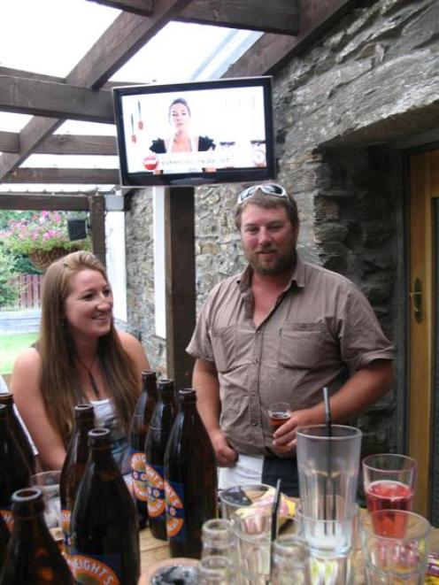 Jonny Trevathan with Luggate Hotel manager Becs Leonard. Photo by Mark Price.