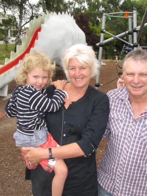 Julie Ramsay (47), of Broome, Australia, with her husband Donald Hart and daughter Molly Hart (3)...