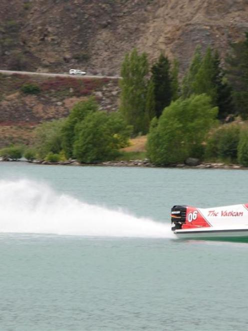 Matthew Pope, of Gore, races his boat, The Vatican, on Lake Dunstan last November. The Project...