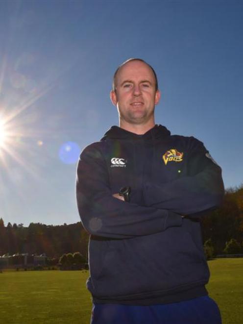 New Otago coach Nathan King surveys the University Oval yesterday. Photo by Gregor Richardson.