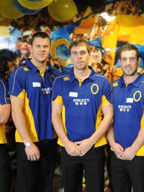 New players in the Otago ITM Cup squad are (from left): Sam Anderson-Heather, Liam Coltman, Josh...