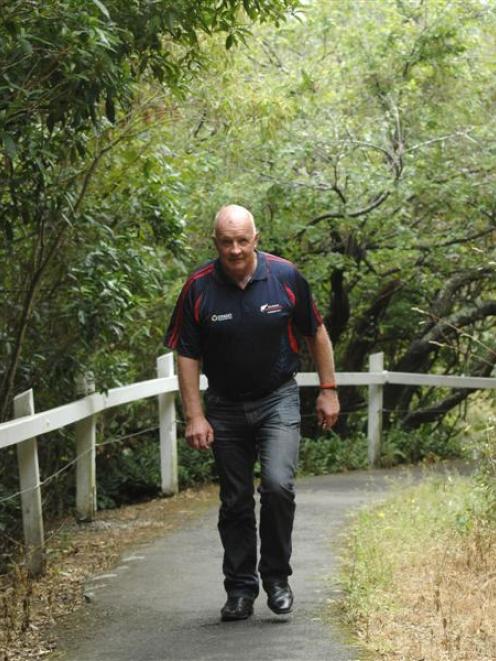 New Zealand Masters Games ambassador Dick Tayler at his former training venue on Bullock Track...